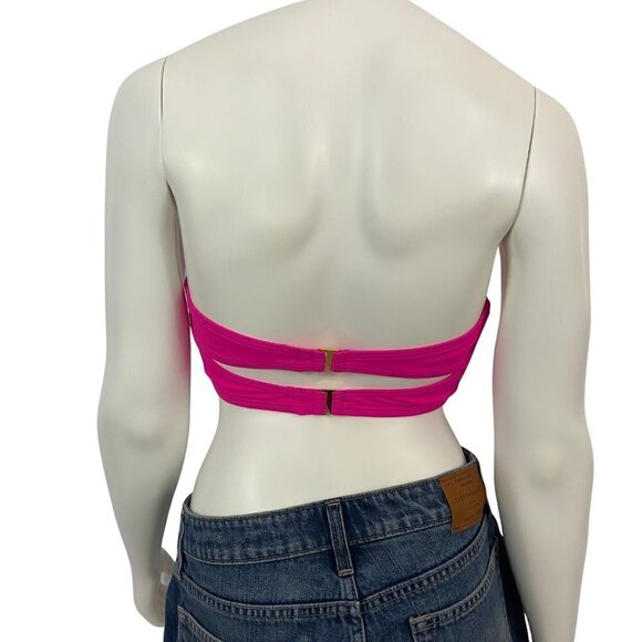 Sundazed Women's Strapless Bra Size Bikini Top Abbi Double Strap Pink Sz 32 DD - Picture 2 of 6
